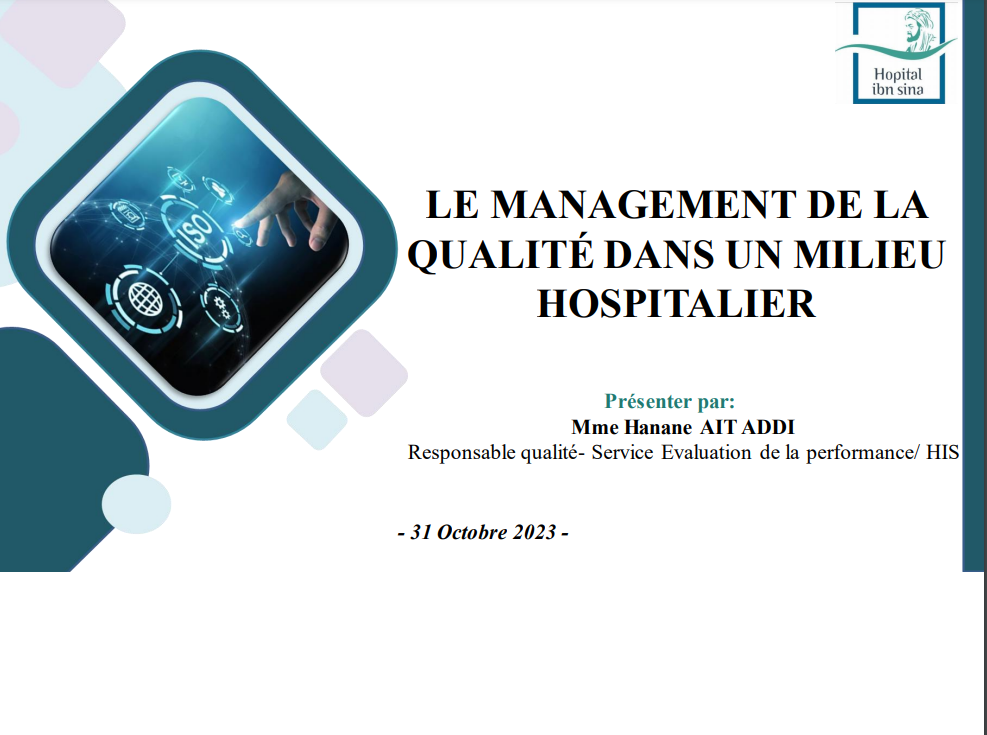 LE MANAGEMENT DE LA QUALITÉ DANS UN MILIEU HOSPITALIER