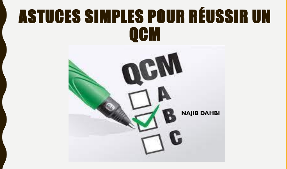 ASTUCES SIMPLES POUR RÉUSSIR UN QCM